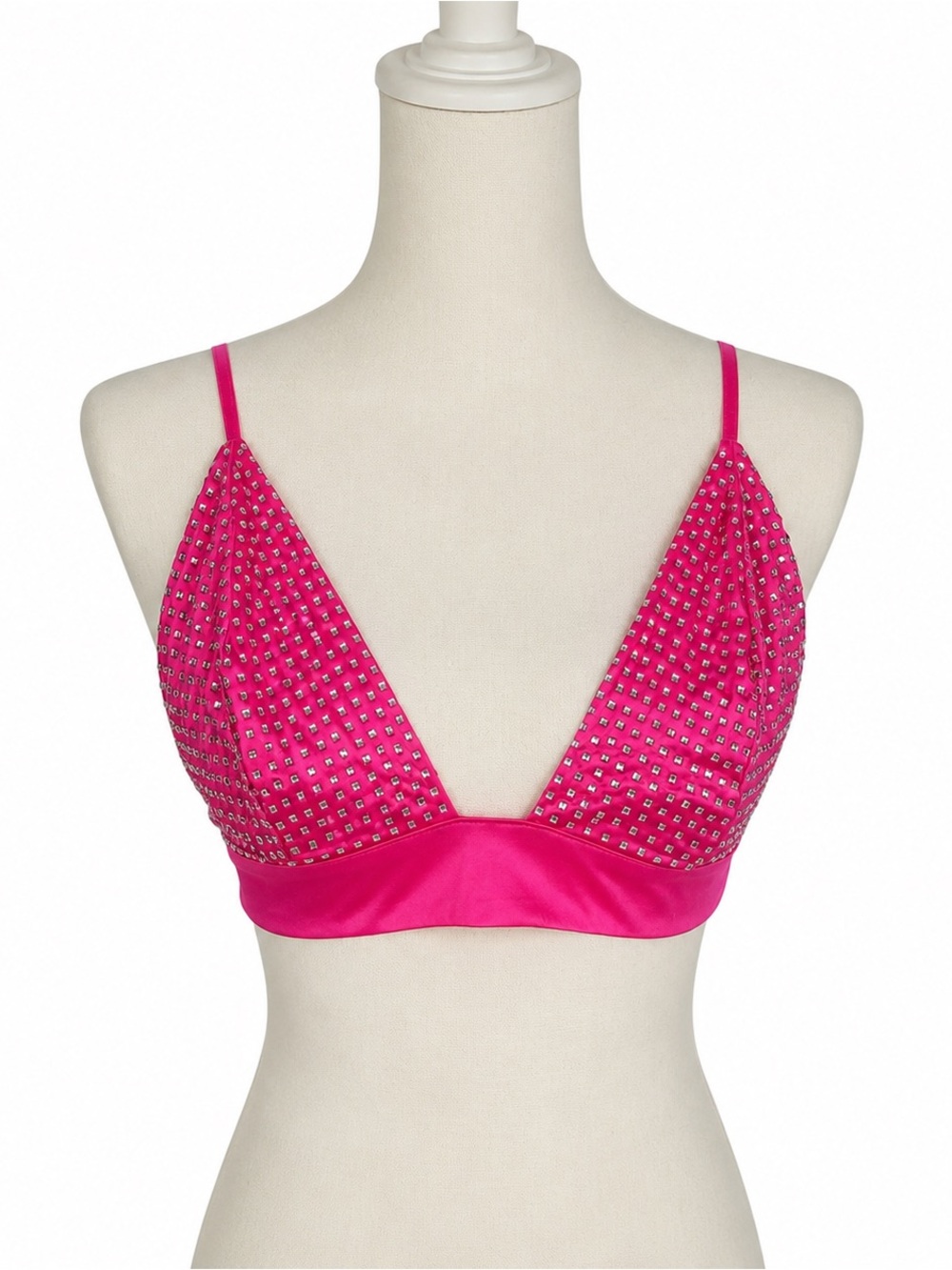 For Love And Lemons Hot Pink Rhinestone Bralette